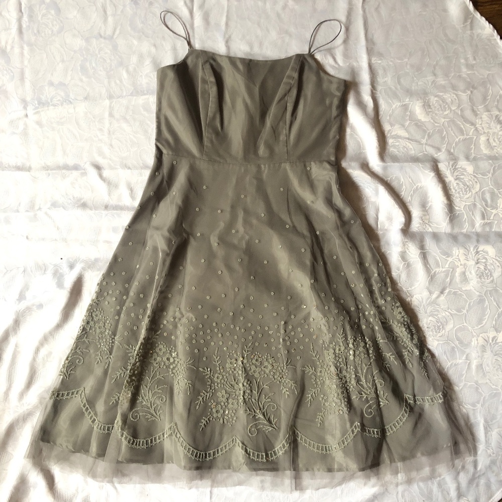 Sparkling silver cocktail prom Dress